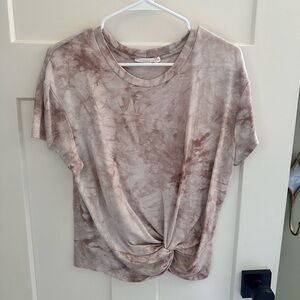 Lush Mauve Tie-Dye Twist Front Tee